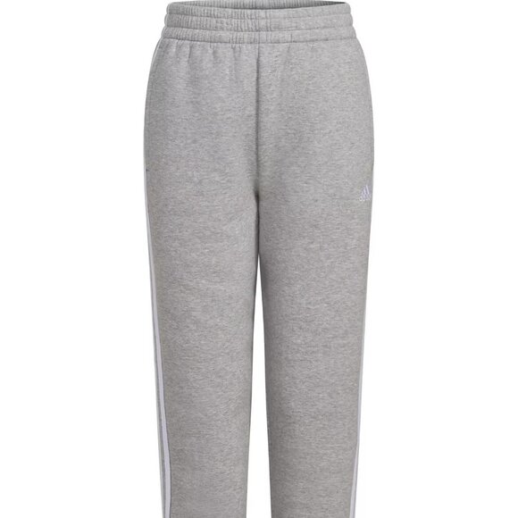 NWT adidas Girls' Elastic Waistband 3-Stripe Cotton Fleece Joggers - Picture 7 of 8